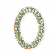 Top facet hangers ovaal Green-pearl shine coating-gold