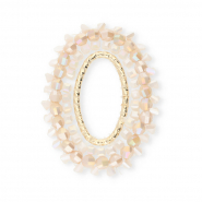 Top facet hangers ovaal Nude pink AB-white AB-gold