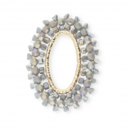 Top facet hangers ovaal Grey AB-gold