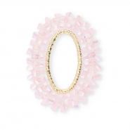 Top facet hangers ovaal Light pink AB-gold