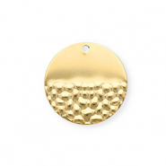 Roestvrij stalen (RVS) Stainless steel bedels rond Gold