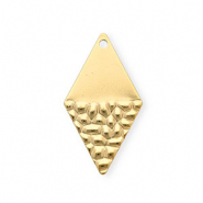 Roestvrij stalen (RVS) Stainless steel bedels ruit Gold
