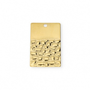 Roestvrij stalen (RVS) Stainless steel bedels rechthoek Gold