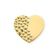 Roestvrij stalen (RVS) Stainless steel bedels hart Gold