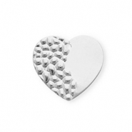 Roestvrij stalen (RVS) Stainless steel bedels hart Silver
