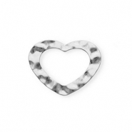 Roestvrij stalen (RVS) Stainless steel onderdelen tussenstuk hart Silver