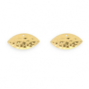 Roestvrij stalen (RVS) Stainless steel onderdelen oorbellen / oorstekers ovaal met oogje Gold