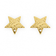 Roestvrij stalen (RVS) Stainless steel onderdelen oorbellen / oorstekers ster met oogje Gold