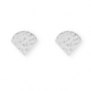 Roestvrij stalen (RVS) Stainless steel onderdelen oorbellen / oorstekers met oogje Silver