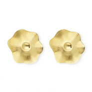 Roestvrij stalen (RVS) Stainless steel onderdelen oorbellen / oorstekers blmet oogjeoem Gold