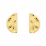 Roestvrij stalen (RVS) Stainless steel onderdelen oorbellen / oorstekers halfrond met oogje Gold