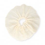 Scrunchies haarelastiek XL 2-laags Beige