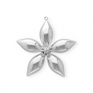 Roestvrij stalen (RVS) Stainless steel bedels bloem Silver