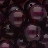 18 mm acryl kralen rond Aubergine purple-white marble