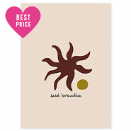 BY31® Sieraden kaartjes "Just breathe" Crème-dark brown-olive green