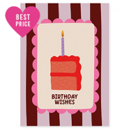 BY31® Sieraden kaartjes "Birthday wishes" Brown-purple-pink-créme-red