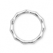 Onderdelen sleutelhanger clasp rond bamboe-look Silver