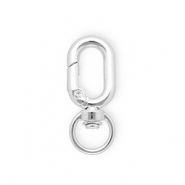 Onderdelen sleutelhanger clasp ovaal Silver