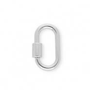 Onderdelen sleutelhanger slot ovaal Silver