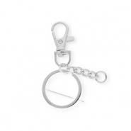 Onderdelen sleutelhanger set: karabijnslot, ring en ketting Silver
