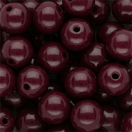 12 mm DQ acryl kralen shiny Mahogany red