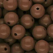 14 mm DQ acryl kralen shiny Brown