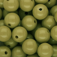 14 mm DQ acryl kralen shiny Olive green