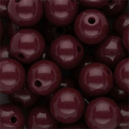 14 mm DQ acryl kralen shiny Mahogany red