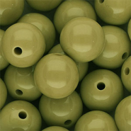 16 mm DQ acryl kralen shiny Olive green