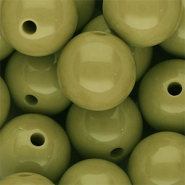 18 mm DQ acryl kralen shiny Olive green