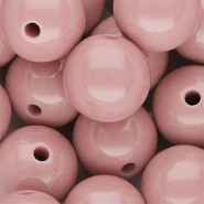 18 mm DQ acryl kralen shiny Vintage pink