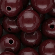 18 mm DQ acryl kralen shiny Mahogany red