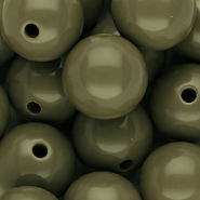 18 mm DQ acryl kralen shiny Army green