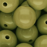 20 mm DQ acryl kralen shiny Olive green