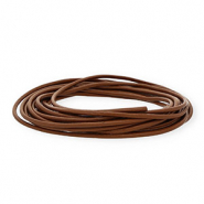 leer rond 3mm Dark brown