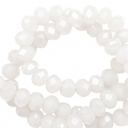 Top Facet kralen 6x4 mm disc White