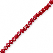 Top Facet kralen 4x3mm disc Dark red