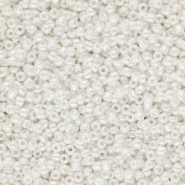 Glaskralen Rocailles 8/0 (3mm) White pearl