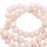 Top Facet kralen 4x3mm disc Pristine beige-pearl shine coating