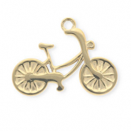 Roestvrij stalen (RVS) Stainless steel bedels fiets Gold