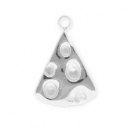 Roestvrij stalen (RVS) Stainless steel bedels pizzapunt Silver
