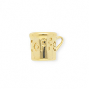 Roestvrij stalen (RVS) Stainless steel bedels koffiekopje Gold
