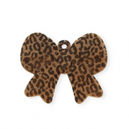 Statement hangers strik met luipaardprint Brown-black