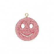 Statement hangers smiley met strass Pink