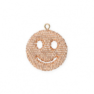 Statement hangers smiley met strass Light peach