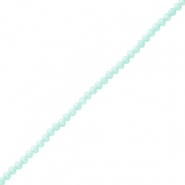 Top Facet kralen 6x4mm disc Light teal blue