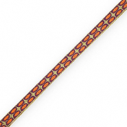 BY31® Lint met tekst sterren Dark purple-gold-orange