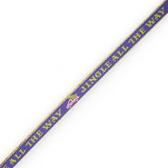 BY31® Lint met tekst "jingle all the way" Purple-pink-green-gold
