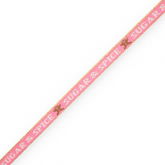 BY31® Lint met tekst "sugar & spice" Pink-brown-white-gold