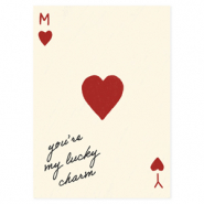 BY31® Sieraden kaartjes "You're my lucky star" Beige-burgundy red-black